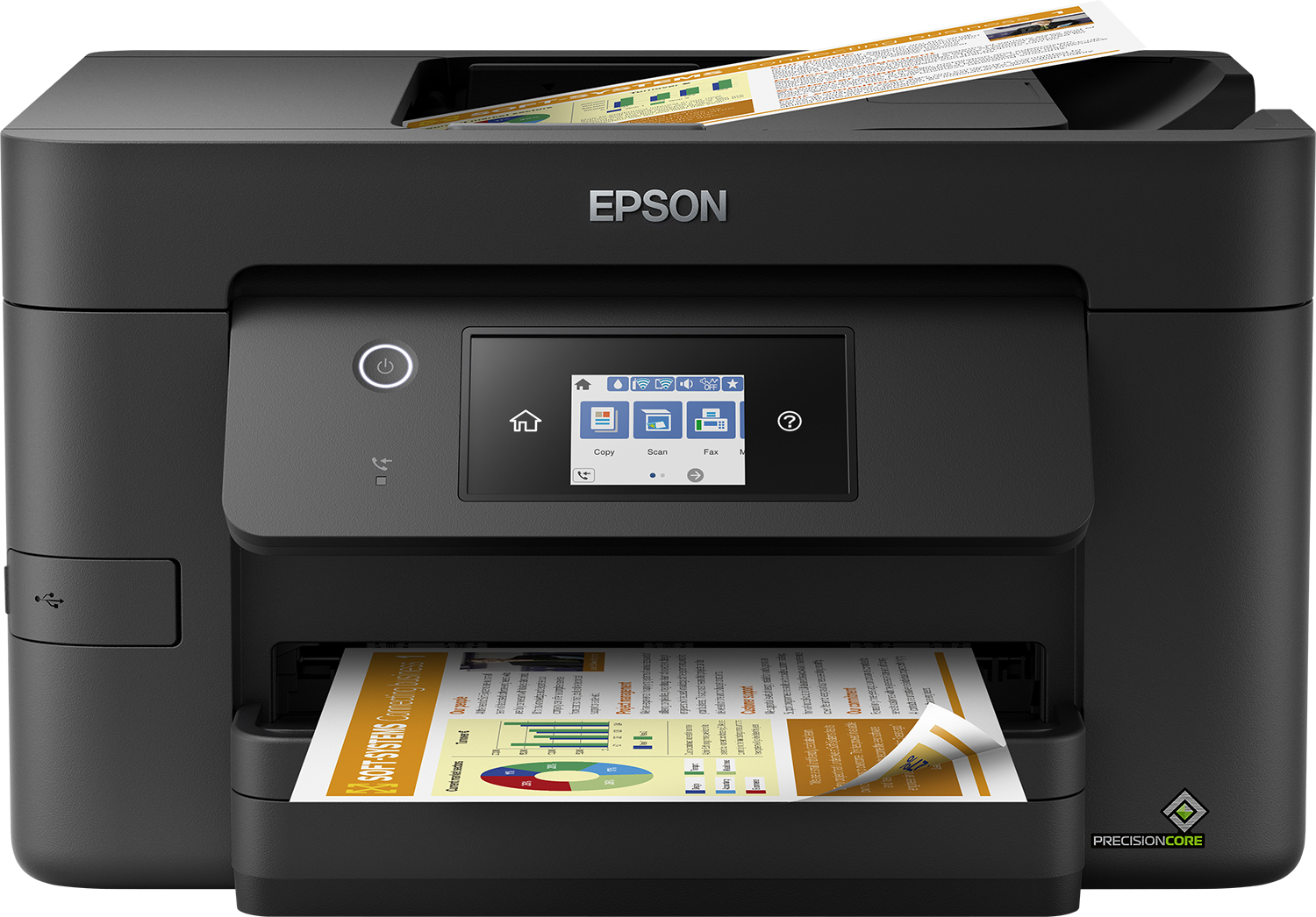 Epson WorkForce Pro WF-3820DWF, Tintenstrahl, Farbdruck, 4800 x 2400 DPI, Farbscan, A4, Schwarz