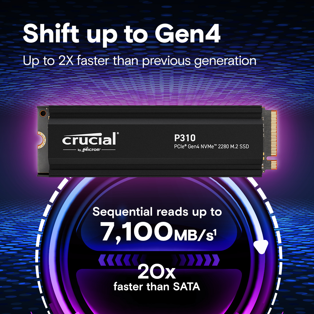 Crucial P310 - SSD - 4 TB - intern - M.2 2280 - PCIe 4.0 x4 (NVMe), Ansicht 3