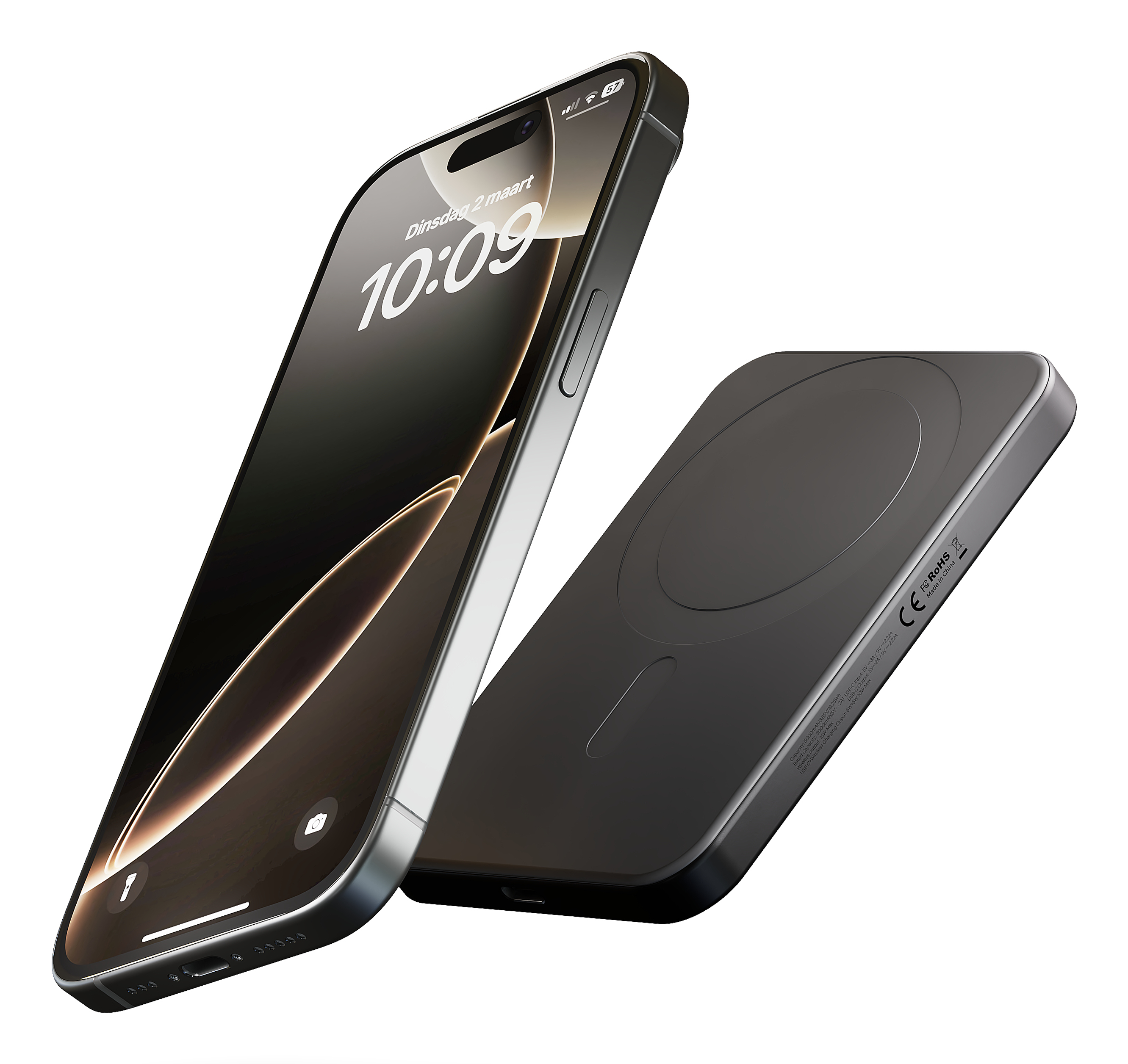 Zens Pro 1 - Induktive Power Bank - dünn - 5000 mAh - Schwarz, Ansicht 3