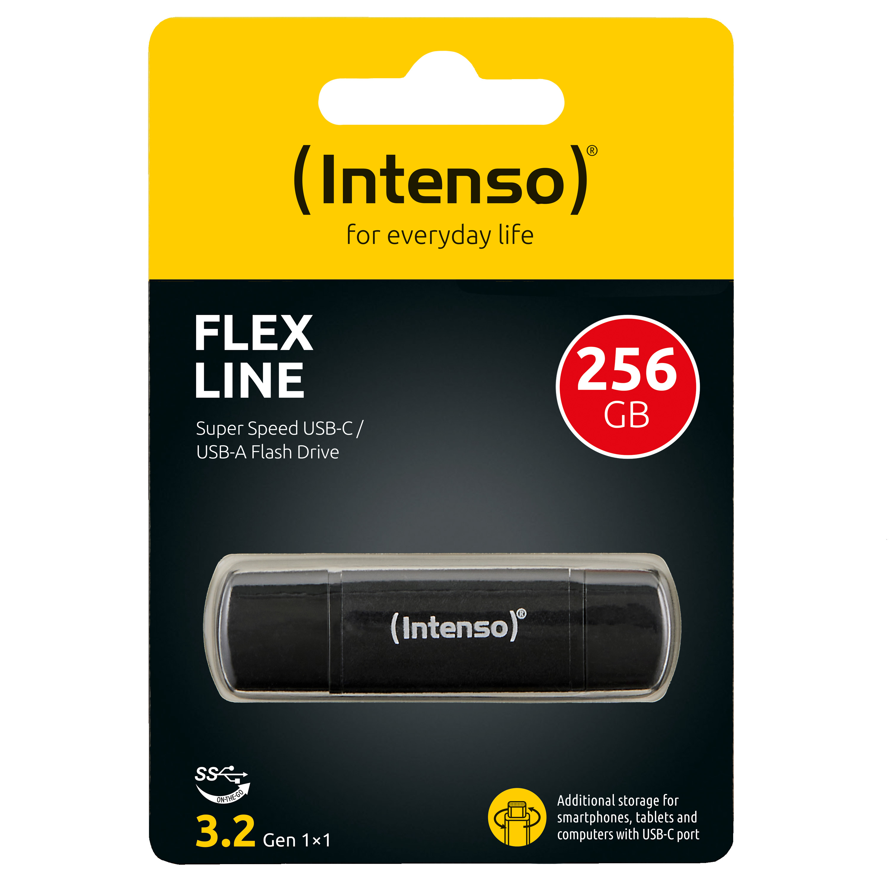 Intenso USB 3.2 Stick Flex Line schwarz - 256 GB, Ansicht 2
