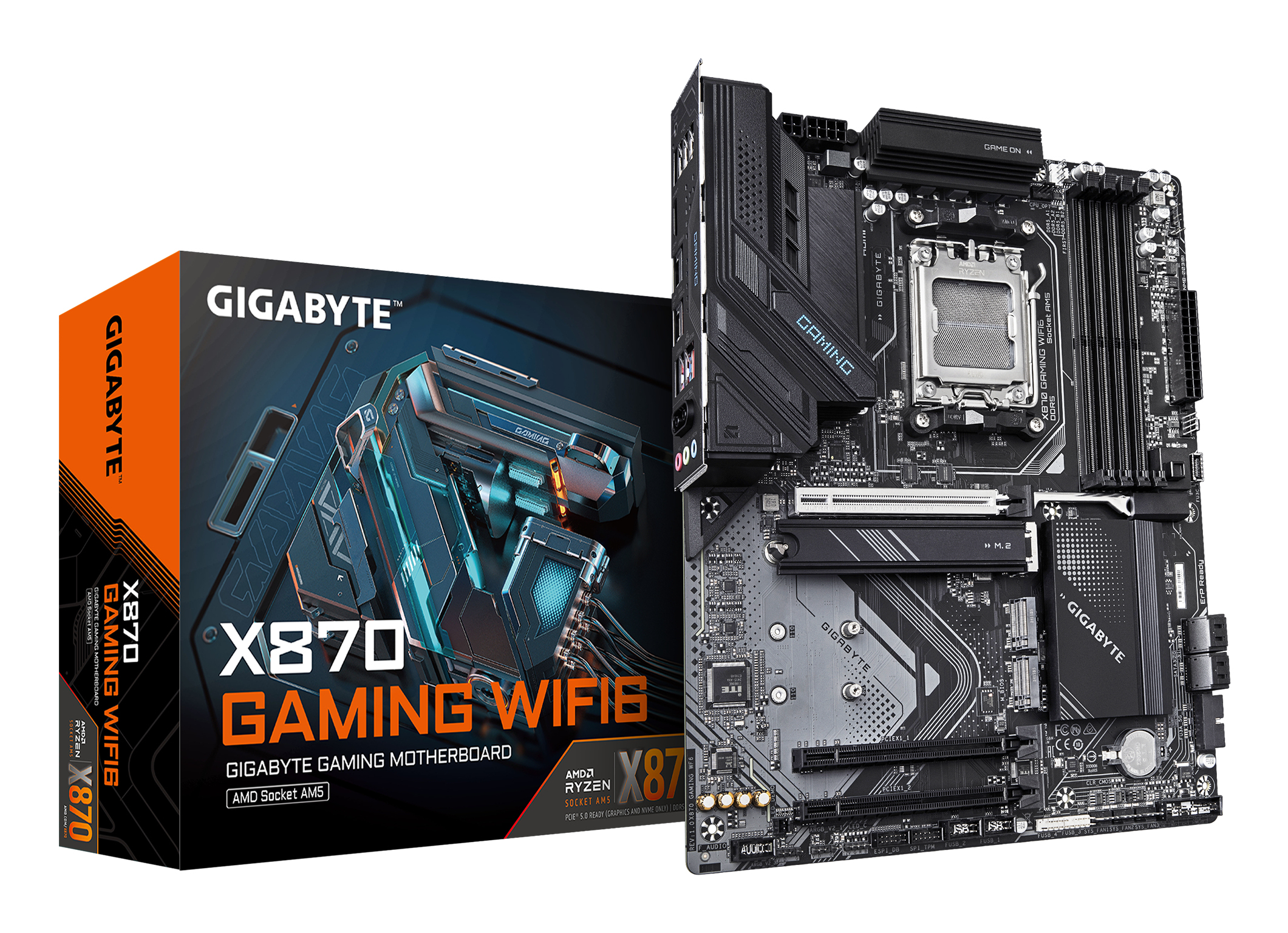 Gigabyte X870 GAMING WIFI6 - Motherboard - ATX - Socket AM5 - AMD X870 Chipsatz - USB4, USB 3.2 Gen 2, USB 3.2 Gen 1, Ansicht 4