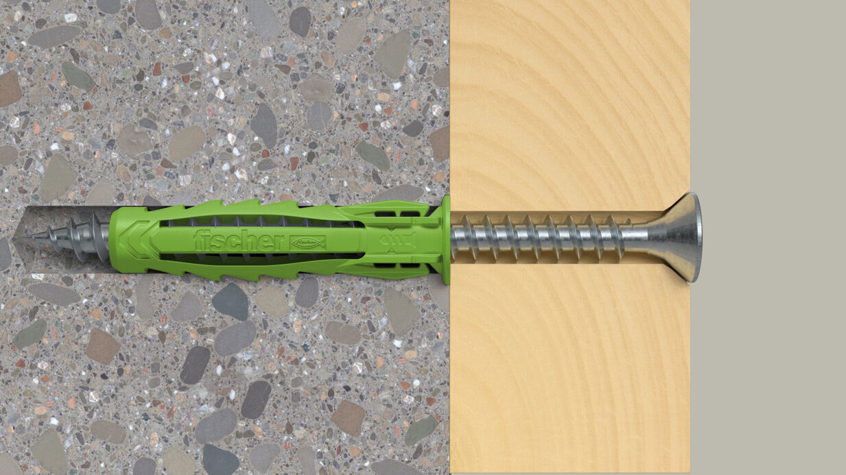 fischer 567809 - Spreizdübel - Autoklaven-Porenbeton - Mauerziegel - Beton - Gipsblock - Grün - 8 mm - 40 mm, Ansicht 3