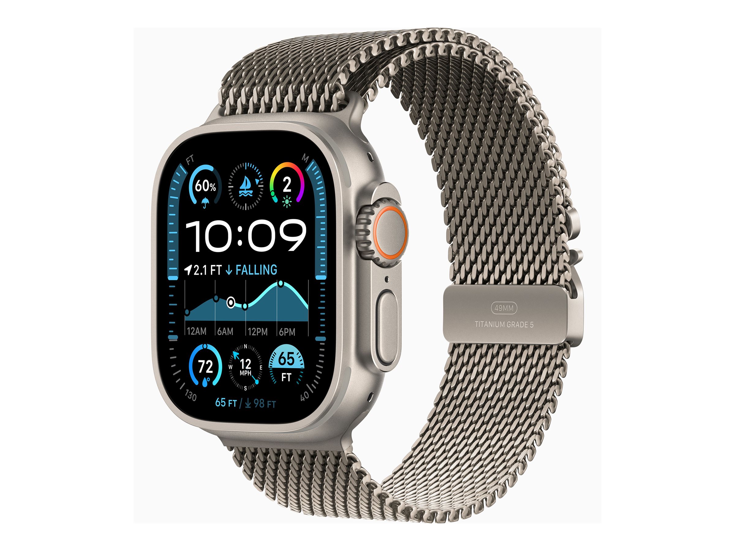 Apple Watch Ultra 2 Natur mit Milanaise-Armband Large Natur | mx5t3fd/a |