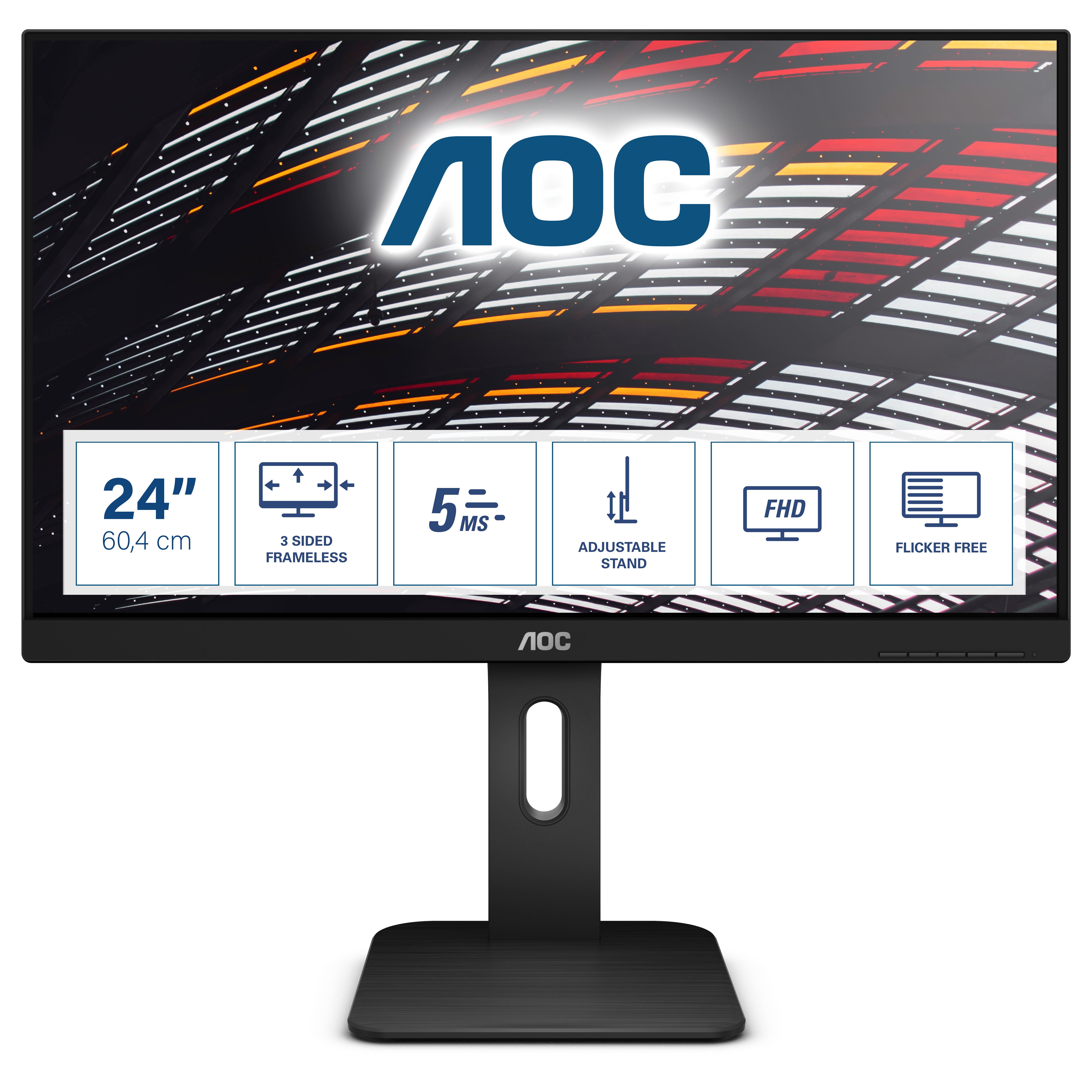 AOC P1 24P1, 60,5 cm (23.8&quot;), 1920 x 1080 Pixel, Full HD, LED, 5 ms, Schwarz