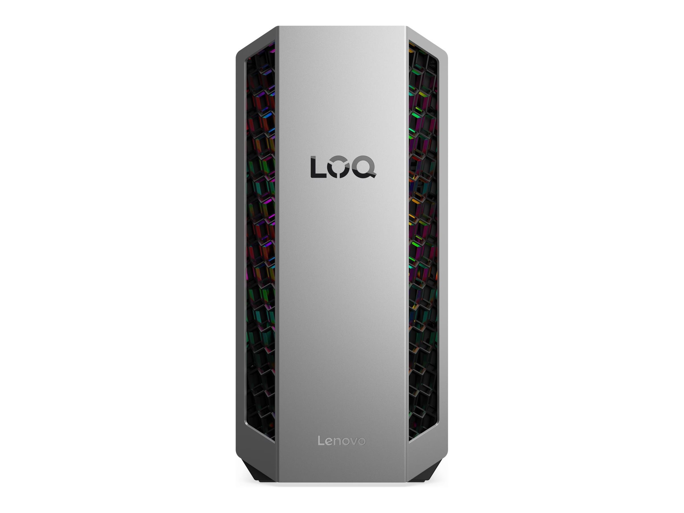 Lenovo LOQ 26ADR10 91DF - Tower - Ryzen 7 8745HX / 3.6 GHz - RAM 32 GB - SSD 1 TB - NVMe - GeForce RTX 5070 - 1GbE, Wi-Fi 6, Bluetooth, Wi-Fi 7 - WLAN: 802.11a/b/g/n/ac/ax/be, Bluetooth 5.4 - Win 11 Home - Monitor: keiner - luna grau (vorderer Rahmen)