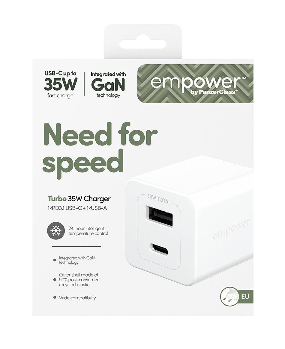 PanzerGlass USB-Wandladegerät Turbo 35 W inkl. USB-C+ USB-A, Ansicht 3