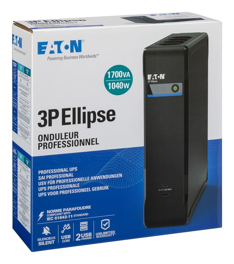 Eaton 3P Ellipse 1700 USB DIN/IT - USV - Wechselstrom 220-240 V, Ansicht 2