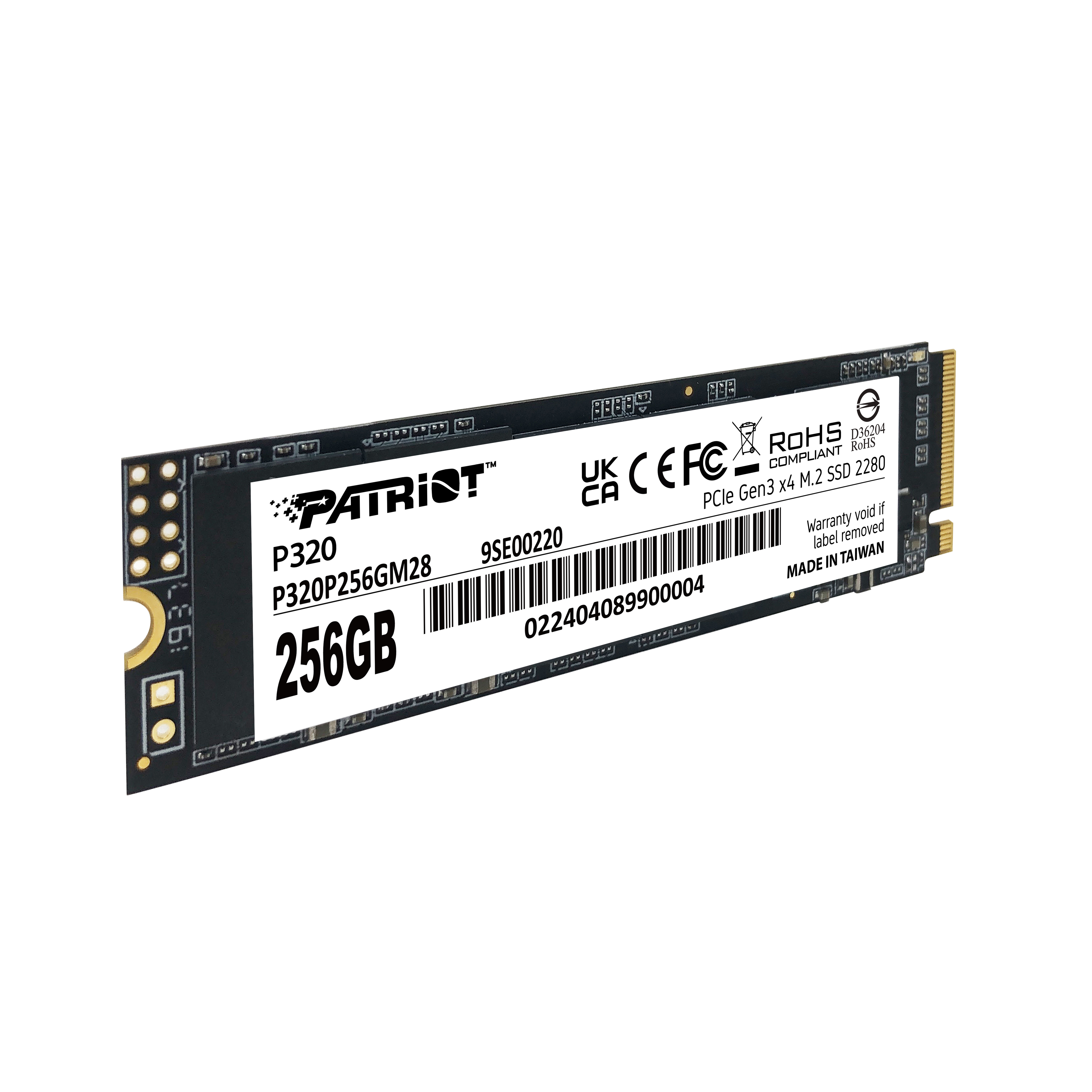 PATRIOT SSD Viper P320 M.2 PCI-Ex4 NVMe 256GB 2.2GB/s P320P256GM28, Ansicht 3