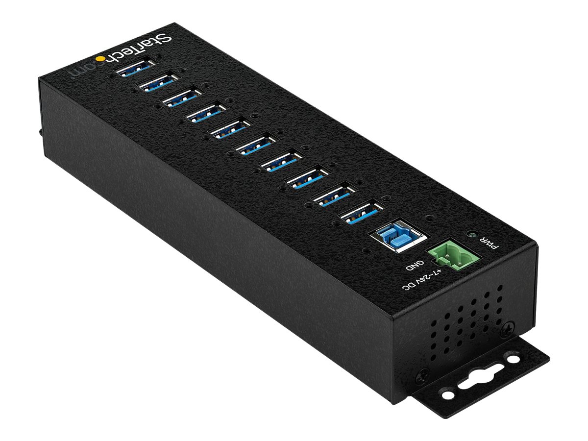 StarTech.com HB30A10AME USB 3.0 Hub (10-Port, Din-Rail,  Industrielle Anwendung, externes Netzteil, Ansicht 4