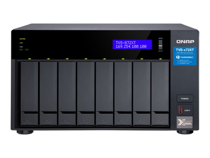 QNAP TVS-872XT - NAS-Server - 8 Schächte - SATA 6Gb/s - RAID 0, 1, 5, 6, 10, 50, JBOD, 60 - RAM 16 GB