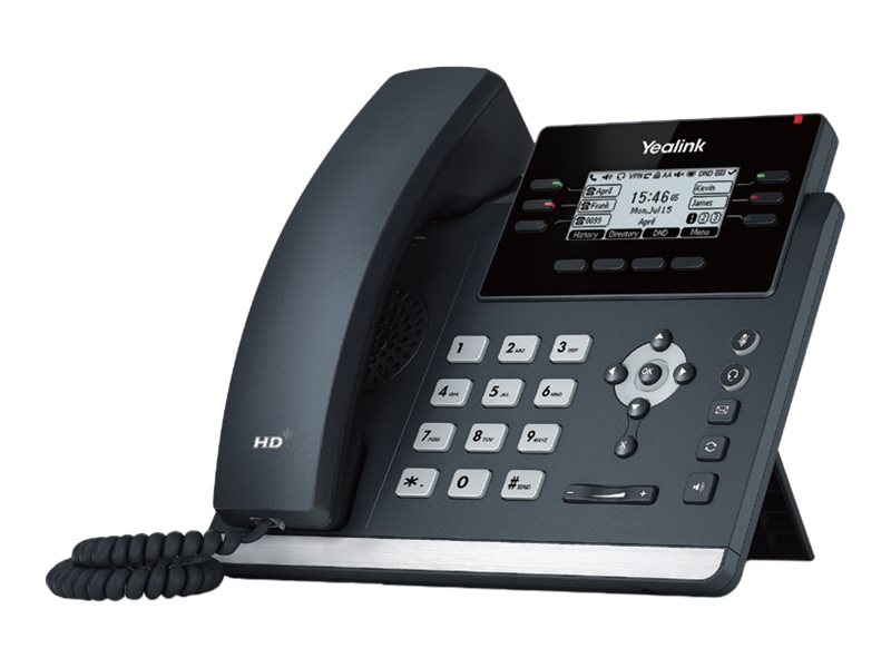 Yealink SIP-T42U - VoIP-Telefon mit Rufnummernanzeige - fünfwegig Anruffunktion - SIP, SIP v2, SRTP - 12 Leitungen - Classic Gray