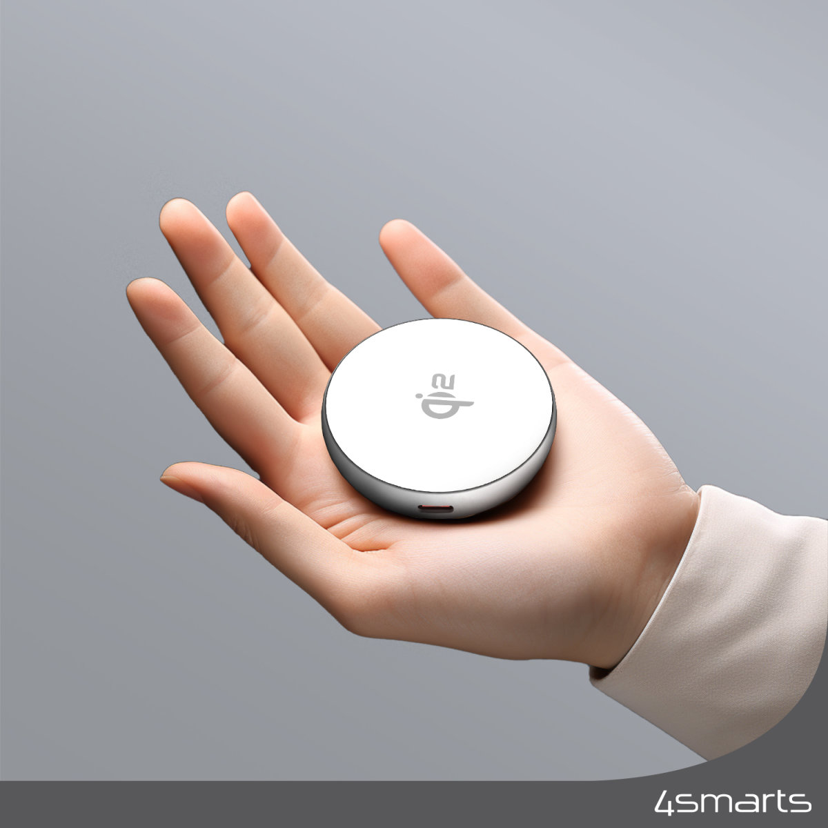 4smarts Qi2 Charger Kickstand. silber/wei, Ansicht 4