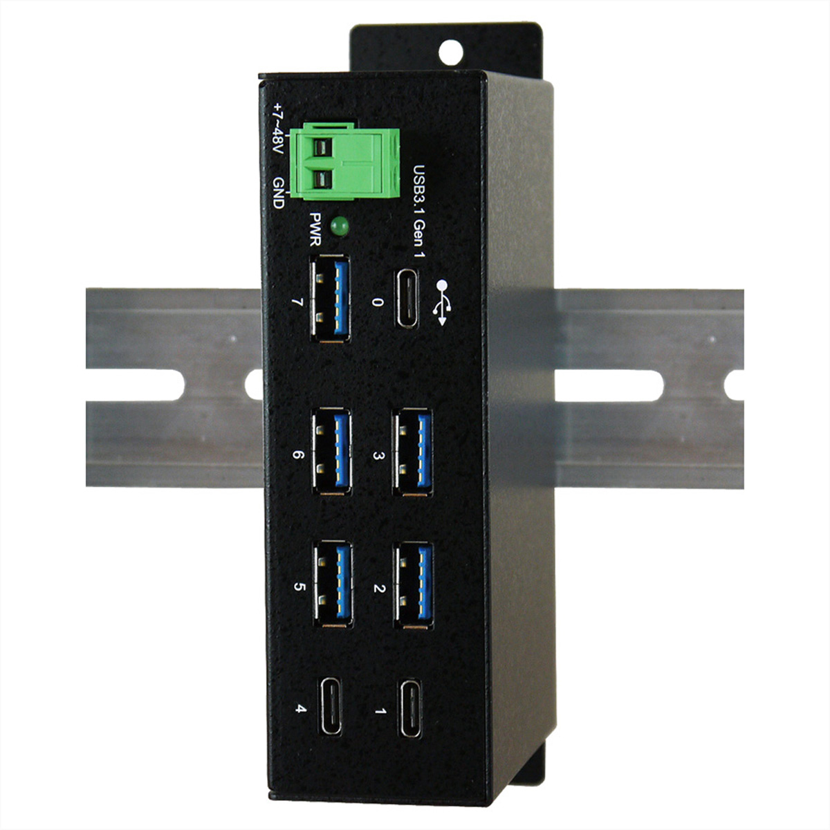 Exsys EX-1196HMS - Hub - 5 x USB 3.1 Gen 1 + 2 x USB-C, Ansicht 2