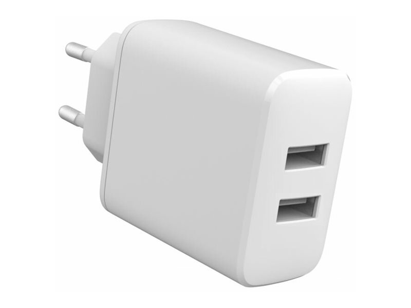 eSTUFF INFINITE - Netzteil - 100 % recycelter Kunststoff - 24 Watt - 2.4 A - 2 Ausgabeanschlussstellen (USB), Ansicht 3