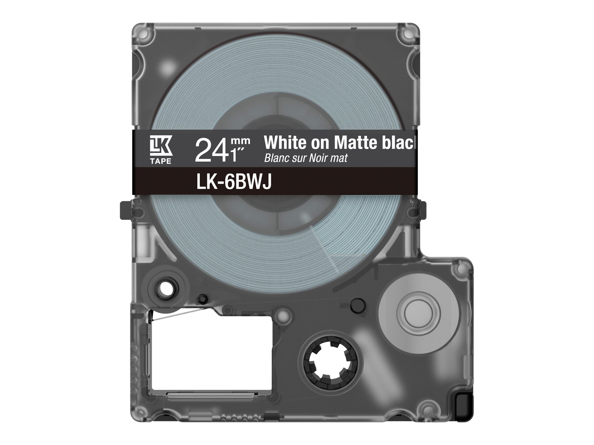 Epson LabelWorks LK-6BWJ - Weiß auf Mattschwarz - Rolle (2,4 cm x 8 m) 1 Kassette(n) Hängebox - Bandkassette - für LabelWorks LW-C610