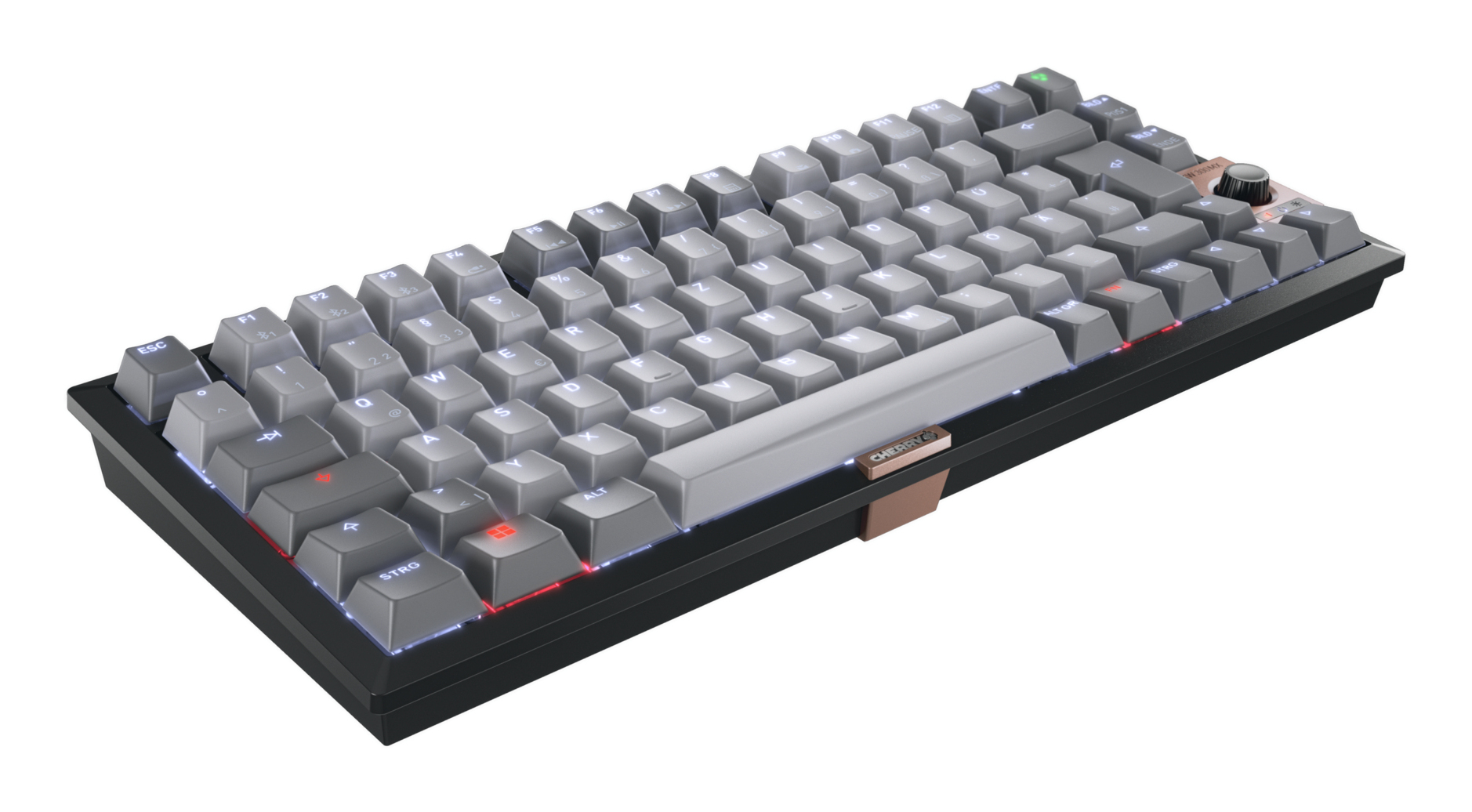 Cherry KW 300 MX - Tastatur - 75% - compact - hintergrundbeleuchtet - TL: Deutsch, QWERTZ, Ansicht 4