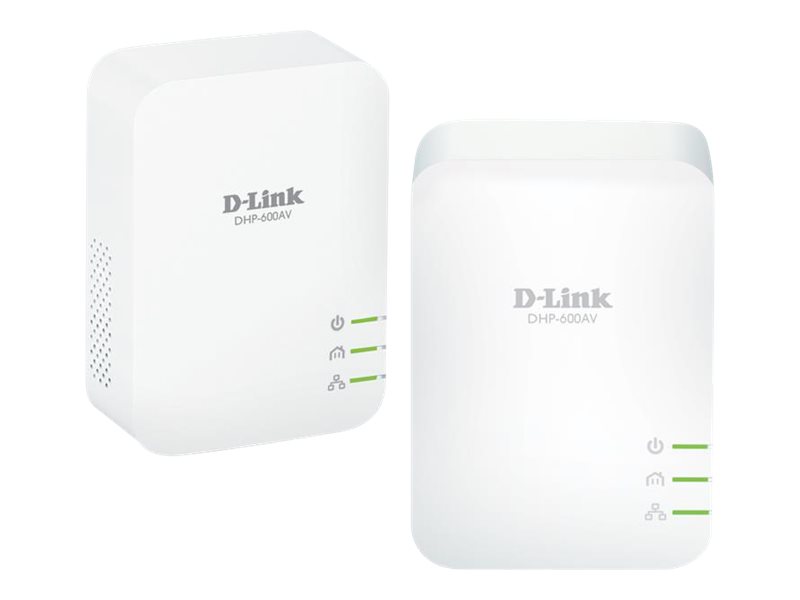 D-Link PowerLine AV2 600 Gigabit Starter Kit DHP-601AV - Powerline Adapterkit - GigE, HomePlug AV (HPAV) - an Wandsteckdose anschließbar (Packung mit 2)