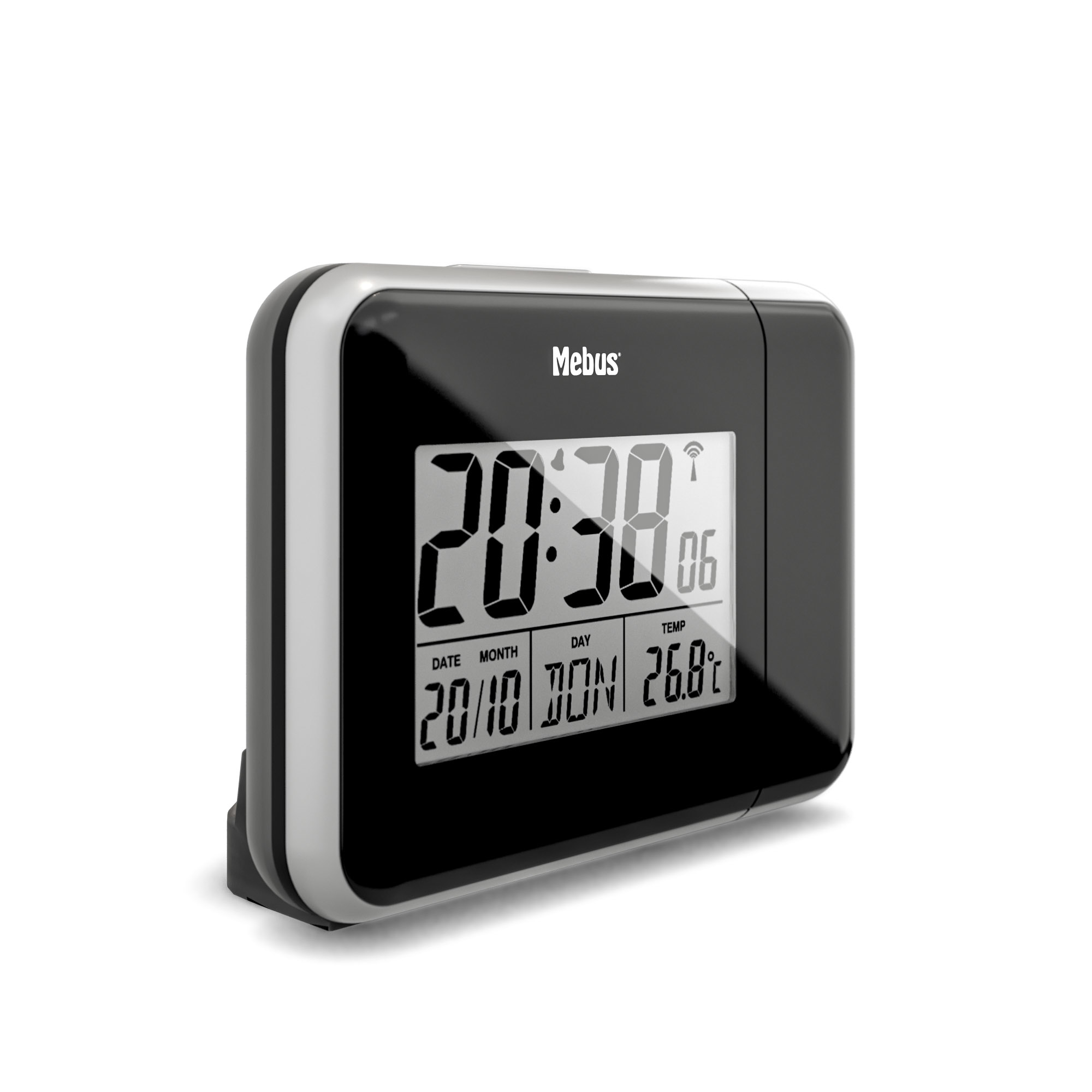 Mebus 42425 - Digitaler Wecker - Rechteck - Schwarz - Grau - 12/24 h - F - °C - Zeit, Ansicht 3