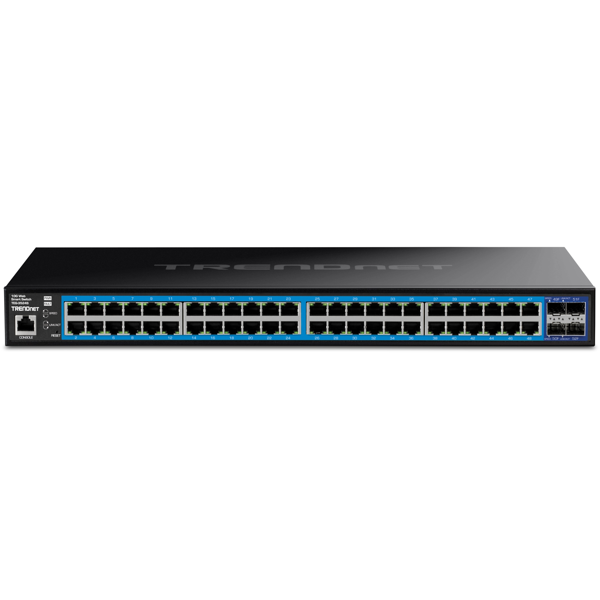 TRENDnet TEG-3524S 52 Port Switch Gigabit Web Smart mit 10G SFP+ Slots - Switch - 1 Gbps, Ansicht 4