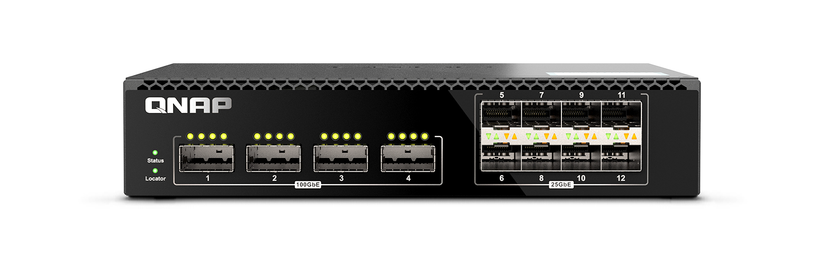 QNAP QSW-M7308R-4X - Switch - managed - 4 x 100 Gigabit QSFP28 + 8 x 25 Gigabit SFP28, Ansicht 2