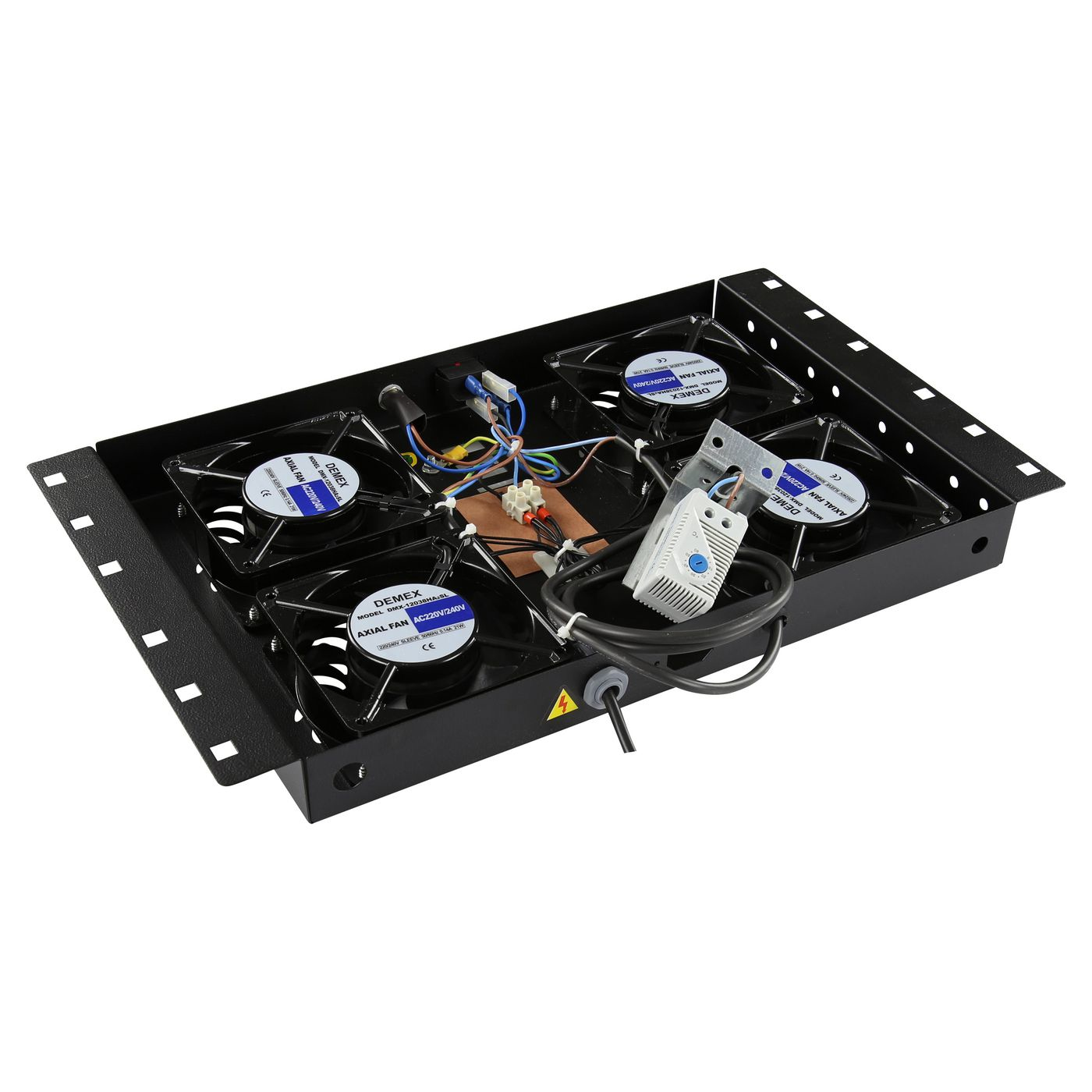 Lanview RAF120BL-UK - Schwarz - 4 Lüfter - 1U - 487 mm - 2850 mm - 44 mm, Ansicht 3