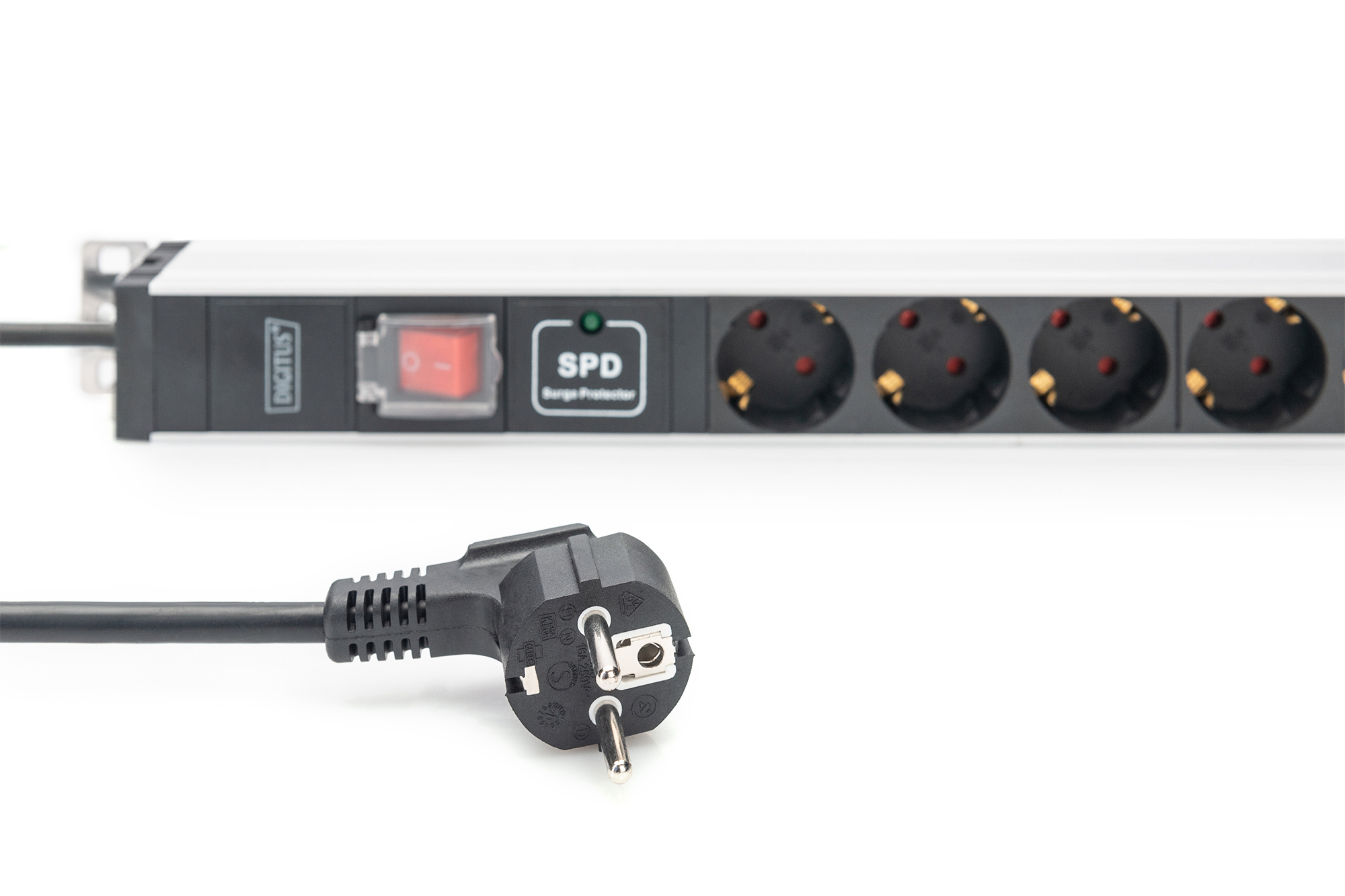 DIGITUS Stromverteilungseinheit (Rack - einbaufähig) - Wechselstrom 230 V - 3600 VA - 1-phasig, Ansicht 3