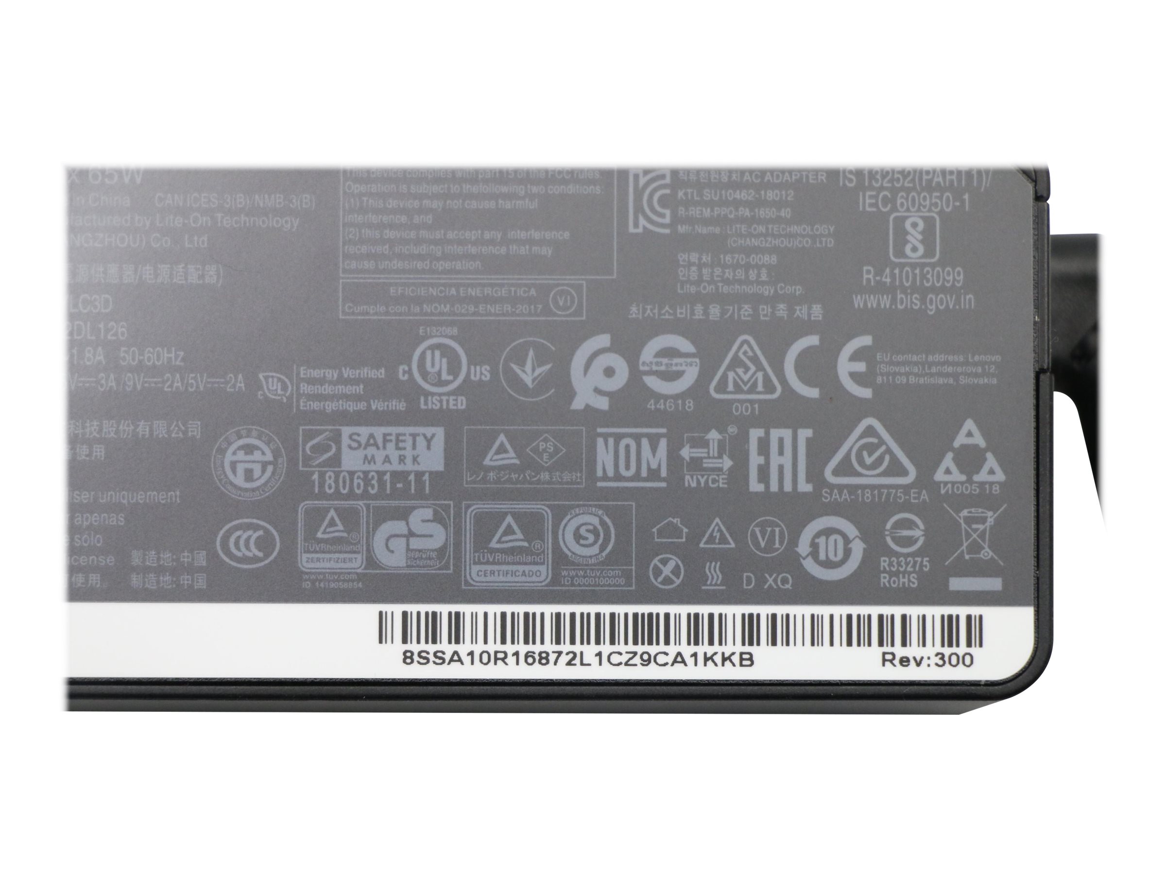 Lenovo Lite-On ADXL65YCL2D - Netzteil - Wechselstrom 100-240 V, Ansicht 2
