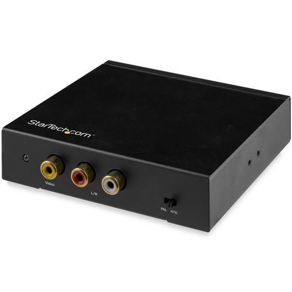 StarTech.com HDMI zu RCA Konverter Box mit Audio, Aktiver Videokonverter, Schwarz, REACH, FCC, 1920 x 1080 Pixel, 640 x 480,800 x 600,1920 x 1080, 480p, 576p, 720p, 1080p