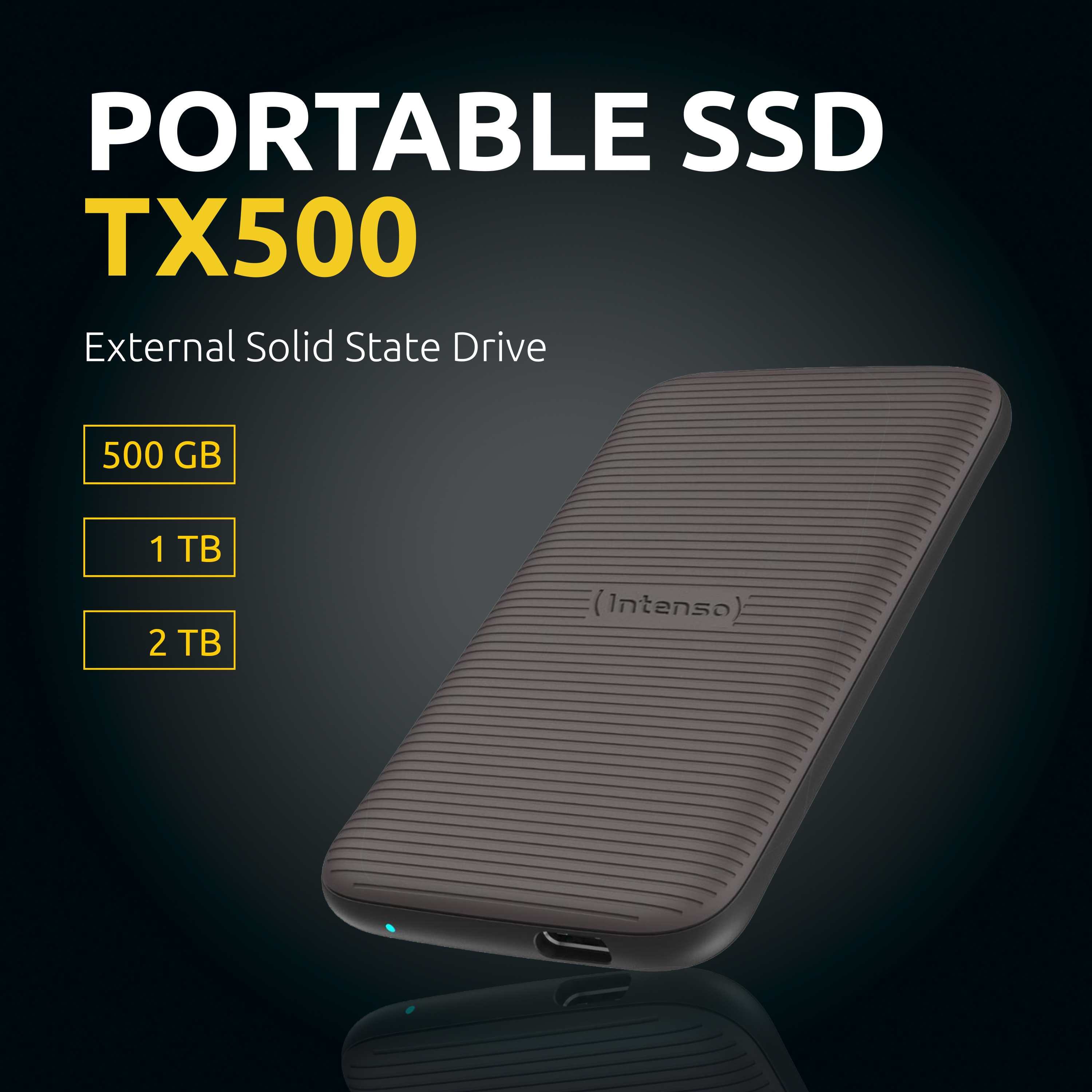 Intenso TX500 - SSD - 2 TB - extern (tragbar) - USB 3.2 Gen 2x1 (USB-C Steckverbinder), Ansicht 4
