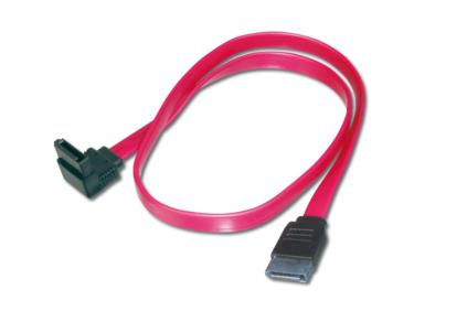 DIGITUS ASSMANN Electronic SATA Anschlusskabel, L-Typ Bu/Bu, 0.5m, 90ø l-gewinkelt - gerade, SATA II/III, ro, 0,5 m, SATA I, SATA 7-pin, SATA 7-pin, Weiblich/Weiblich, Schwarz, Rot