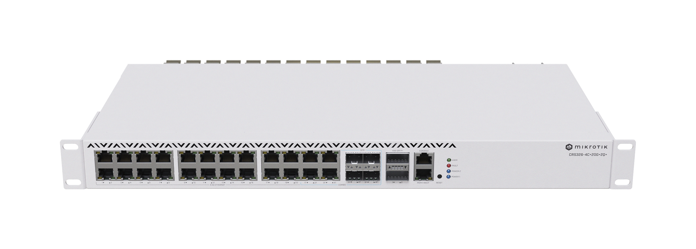 MikroTik CRS326-4C+20G+2Q+RM - Switch - L3 - 20 x 2.5GBase-T + 4 x Kombination 2,5/10 Gigabit SFP+ + 2x 40 Gigabit QSFP+, Ansicht 4