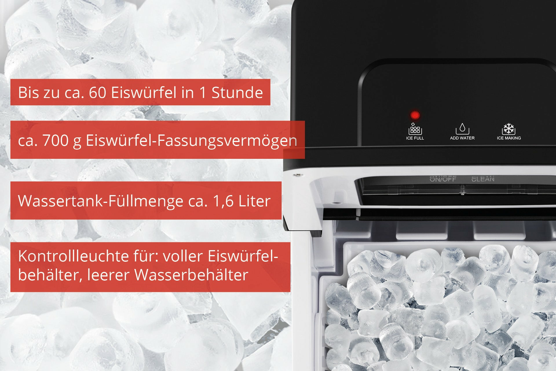 UNOLD 48935 - Eiswürfelmaschine - Breite: 22.8 cm, Ansicht 2