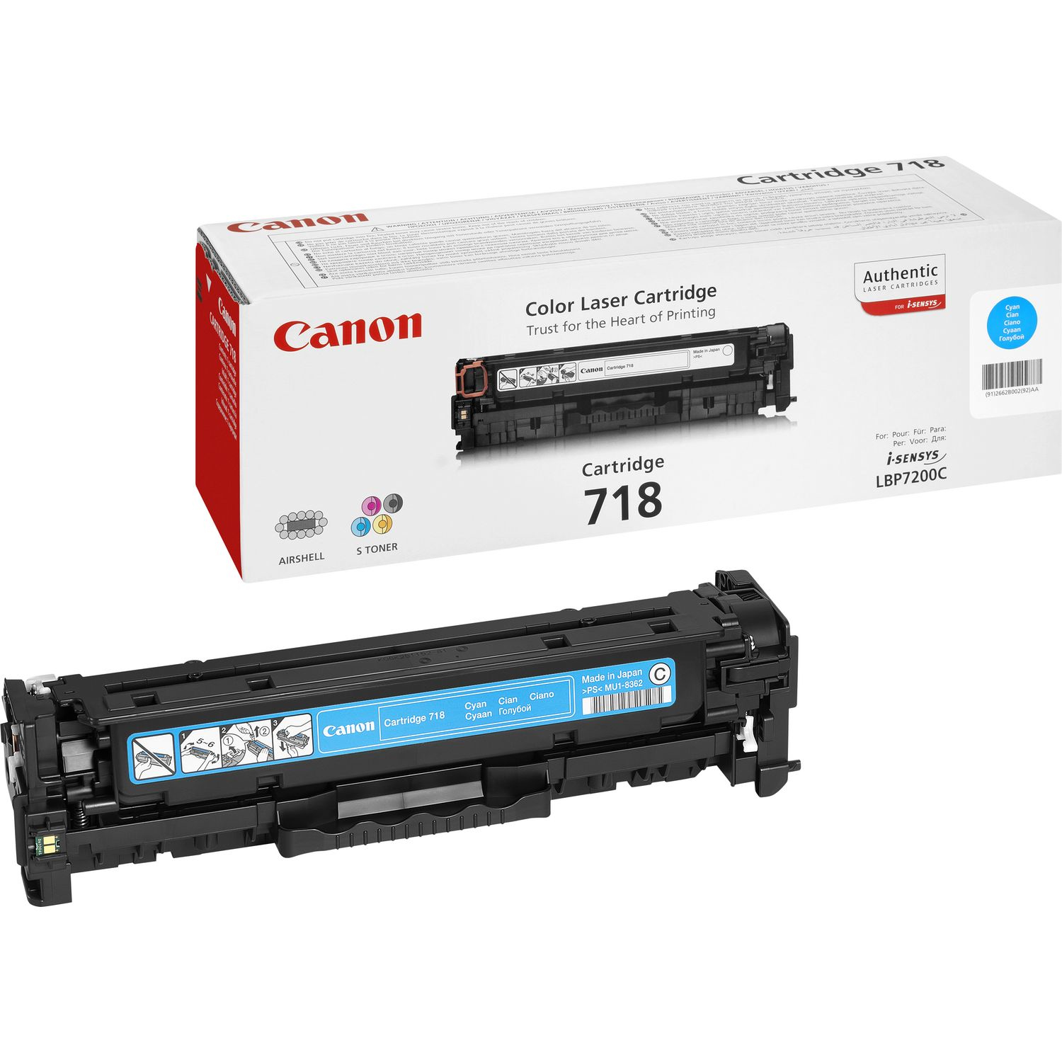 Canon 718 Cyan - Cyan - Original - Tonerpatrone, Ansicht 2