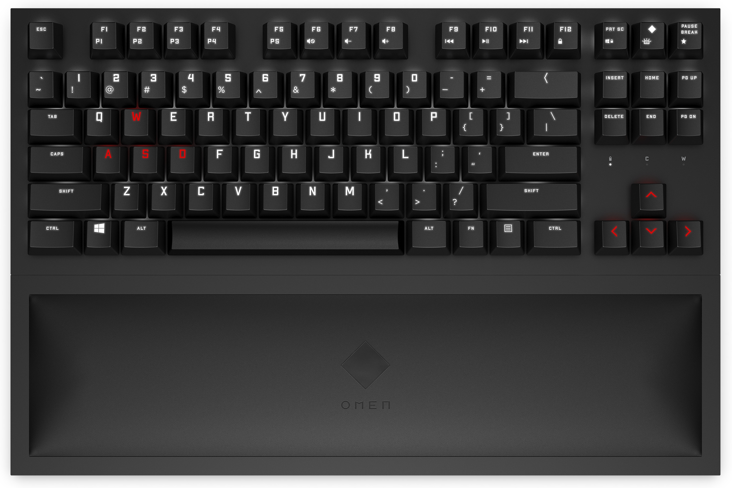 HP OMEN Spacer Wireless-Tastatur ohne Ziffernblock, Volle Größe (100%), Kabellos, RF Wireless, Mechanischer Switch, Schwarz