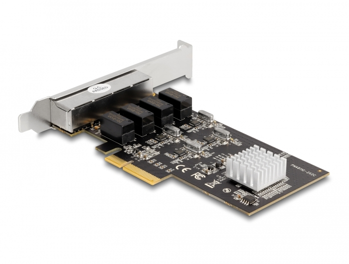 Delock PCI Express x4 Karte 4 x RJ45 Gigabit LAN RTL8111 - PCIe - RJ-45 - PCIe 2.0 - Silber - PC - Windows 10, Ansicht 2