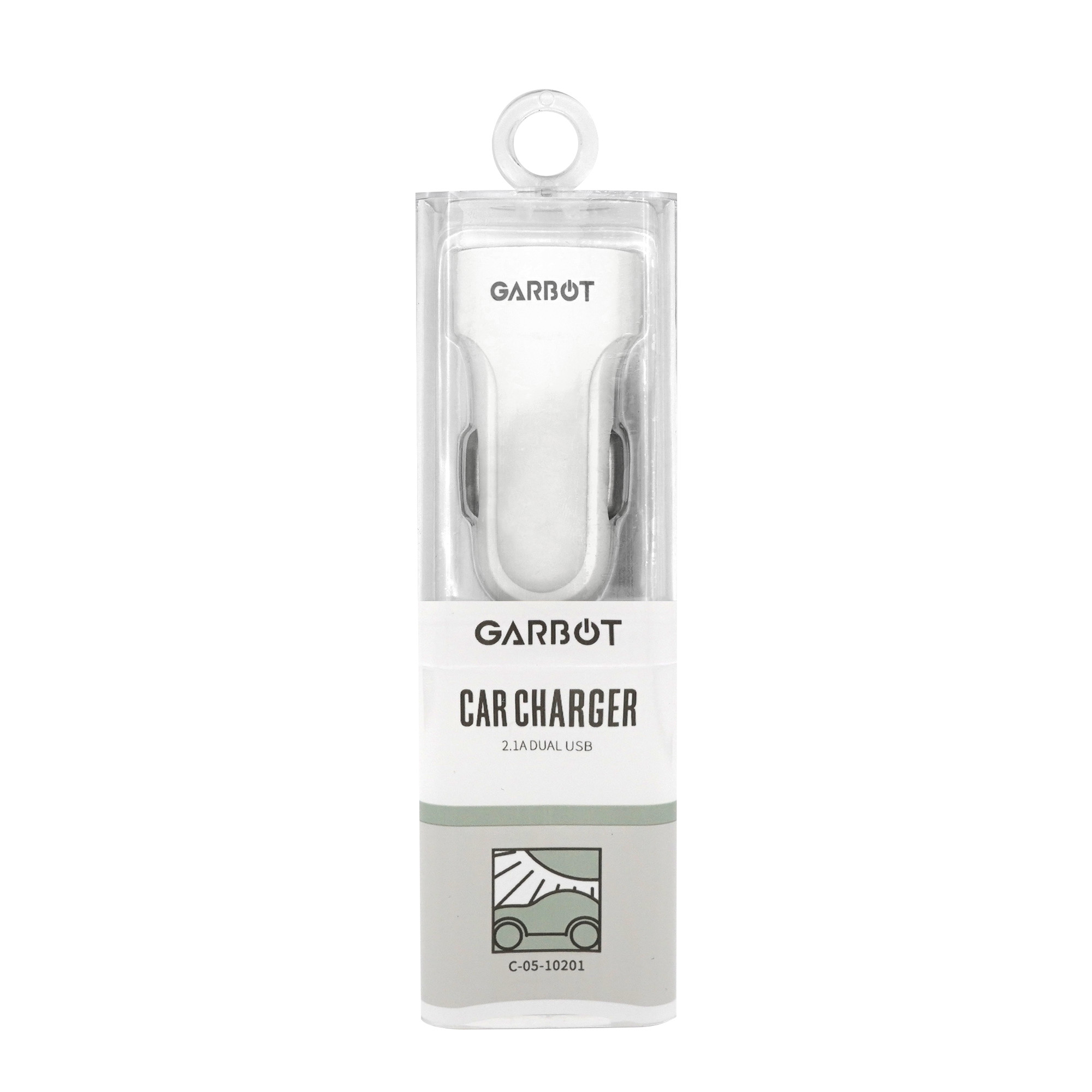 GARBOT Grab&Go Dual USB Car Charger 10W White, Ansicht 2