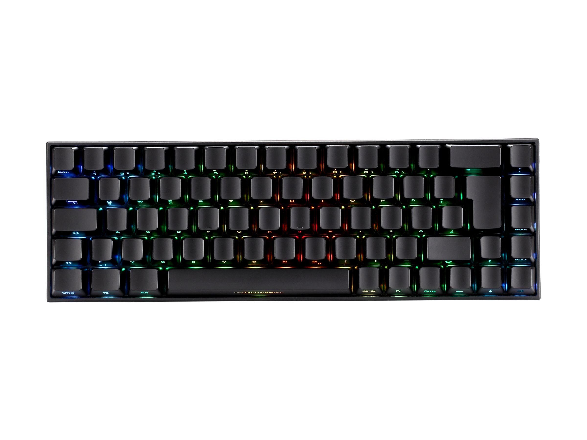 Deltaco GAM-100-DE - Verkabelt & Kabellos - Mechanischer Switch - RGB-LED - Schwarz - TL: Deutsch, QWERTZ, Ansicht 4