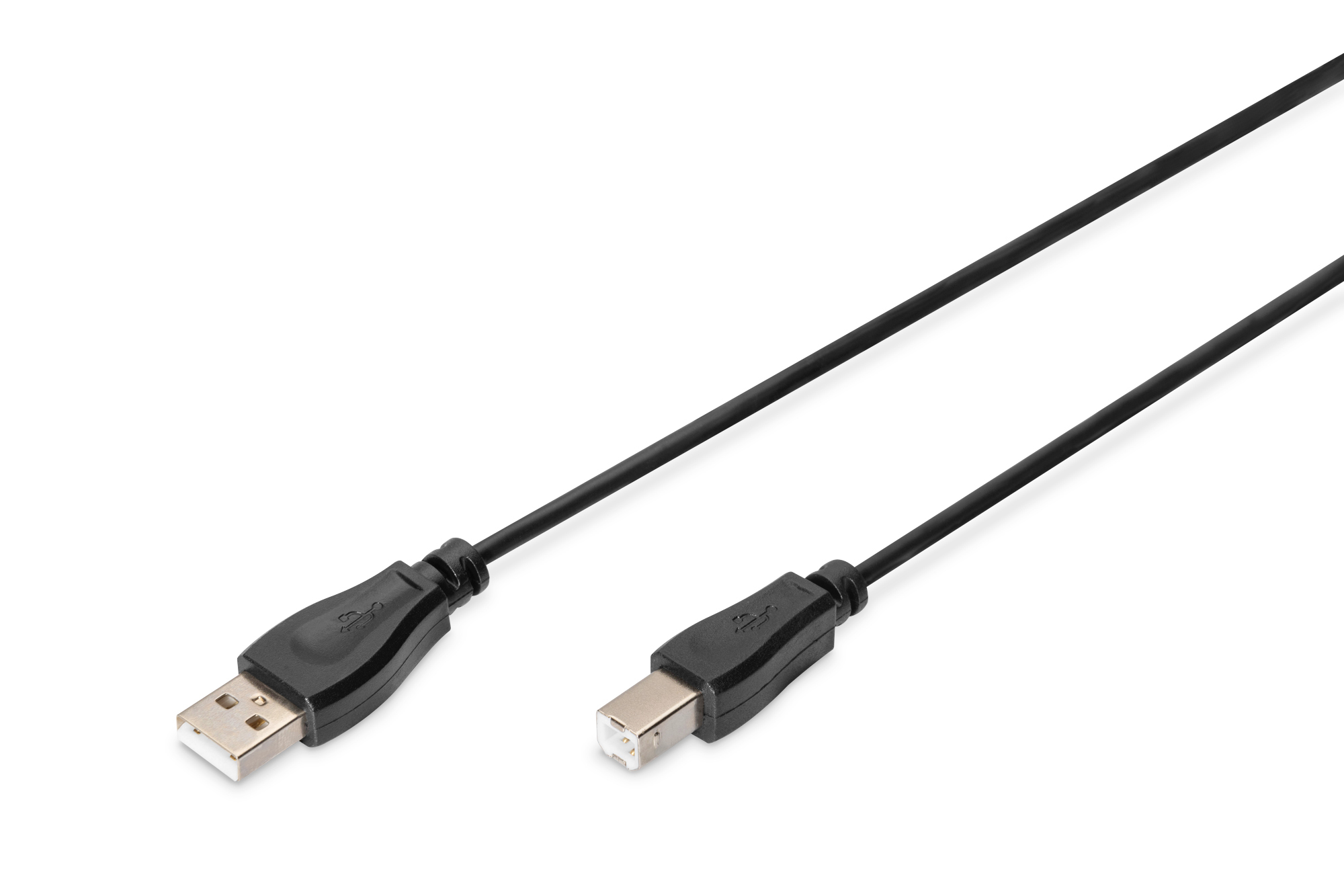 DIGITUS USB 2.0 Anschlusskabel, USB A auf USB B, 1,8 m, USB A, USB B, USB 2.0, Männlich/Männlich, Schwarz