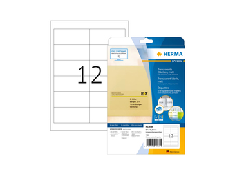 HERMA 4586 - Transparent - Abgerundetes Rechteck - Dauerhaft - A4 - Universal - Polyester