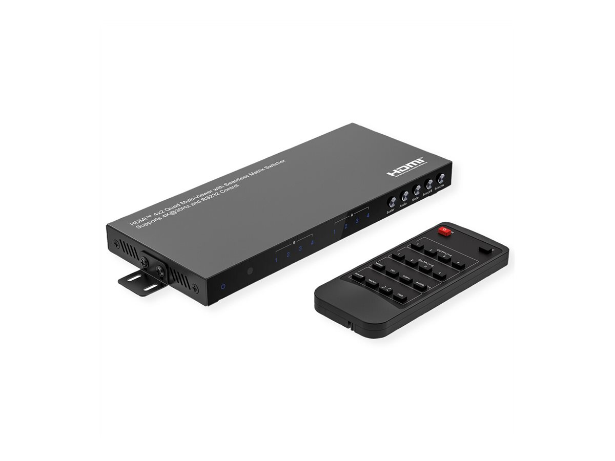 VALUE HDMI Matrix 4K30Hz 4 x 2 QUAD Multi-Viewer, Ansicht 3