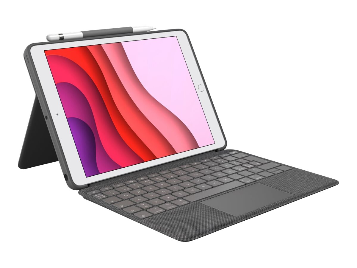 Logitech Combo Touch - Tastatur und Foliohülle - mit Trackpad - hintergrundbeleuchtet - Apple Smart connector - QWERTY - Nordisch (DänischFinnischNorwegischSchwedisch)