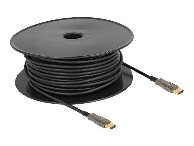 Delock High Speed - HDMI-Kabel - HDMI männlich zu HDMI männlich - 30 m - Schwarz - Active Optical Cable (AOC)