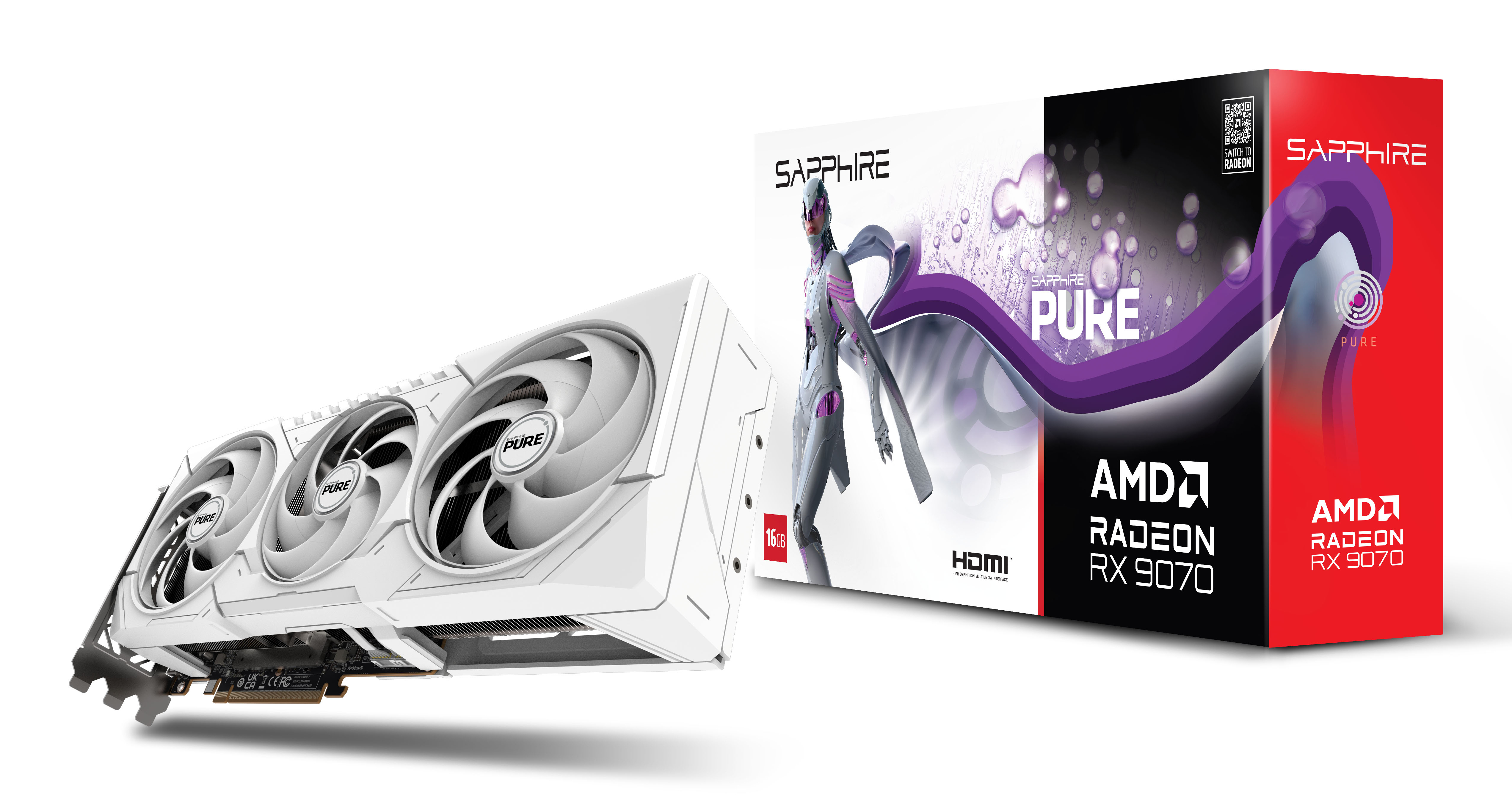Sapphire Pure Radeon RX 9070 AMD 16 GB GDDR6 - Grafikkarte - 16.384 MB, Ansicht 2