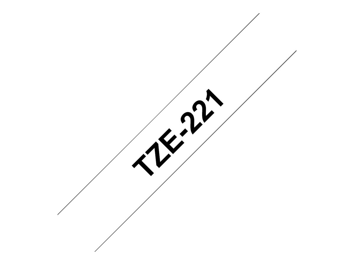 Brother TZe-221 - Standard-Klebstoff - Schwarz auf Weiß - Rolle (0,9 cm x 8 m), Ansicht 3