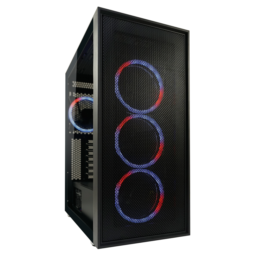 LC-Power Gehäuse Gaming 802B-ON Black Wandererd_X RGB black retail - PS/2 - Silber, Ansicht 4