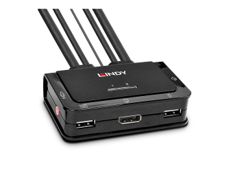 Lindy 2 Port DisplayPort 1.2 USB 2.0 & Audio Cable KVM Switch