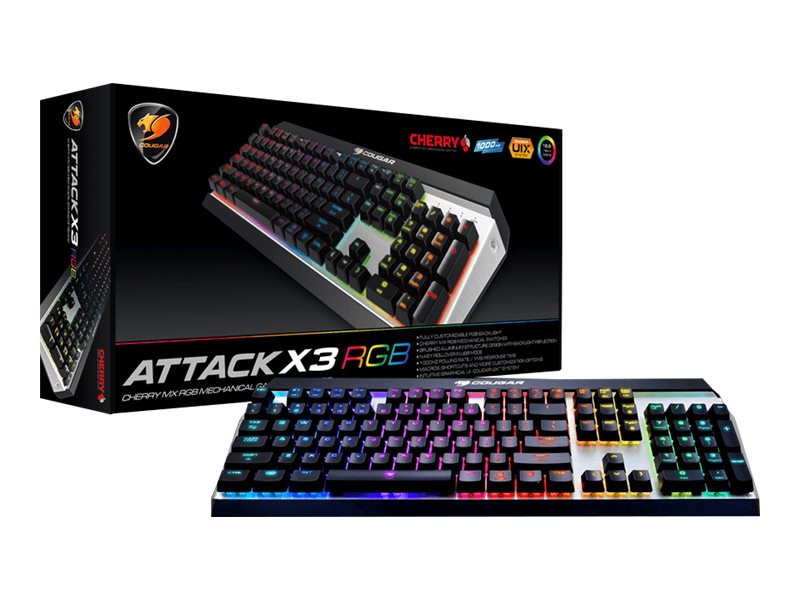 Compucase Cougar Attack X3 RGB - Tastatur - hintergrundbeleuchtet - TL: Deutsch, QWERTZ, Ansicht 2
