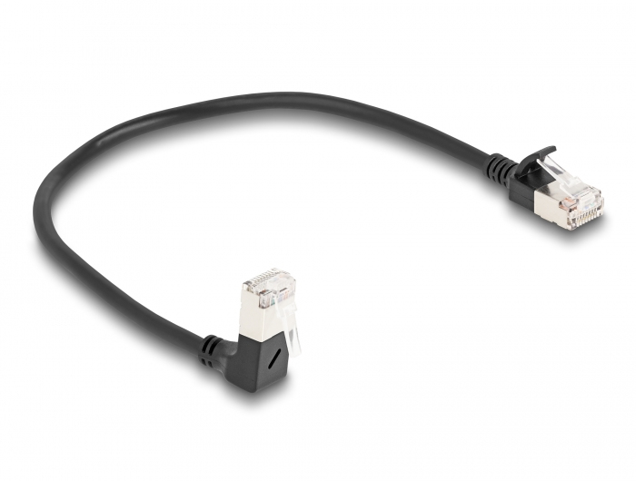 Delock Netzwerkkabel - RJ-45 (M) nach unten abgewinkelt zu RJ-45 (M), Ansicht 2