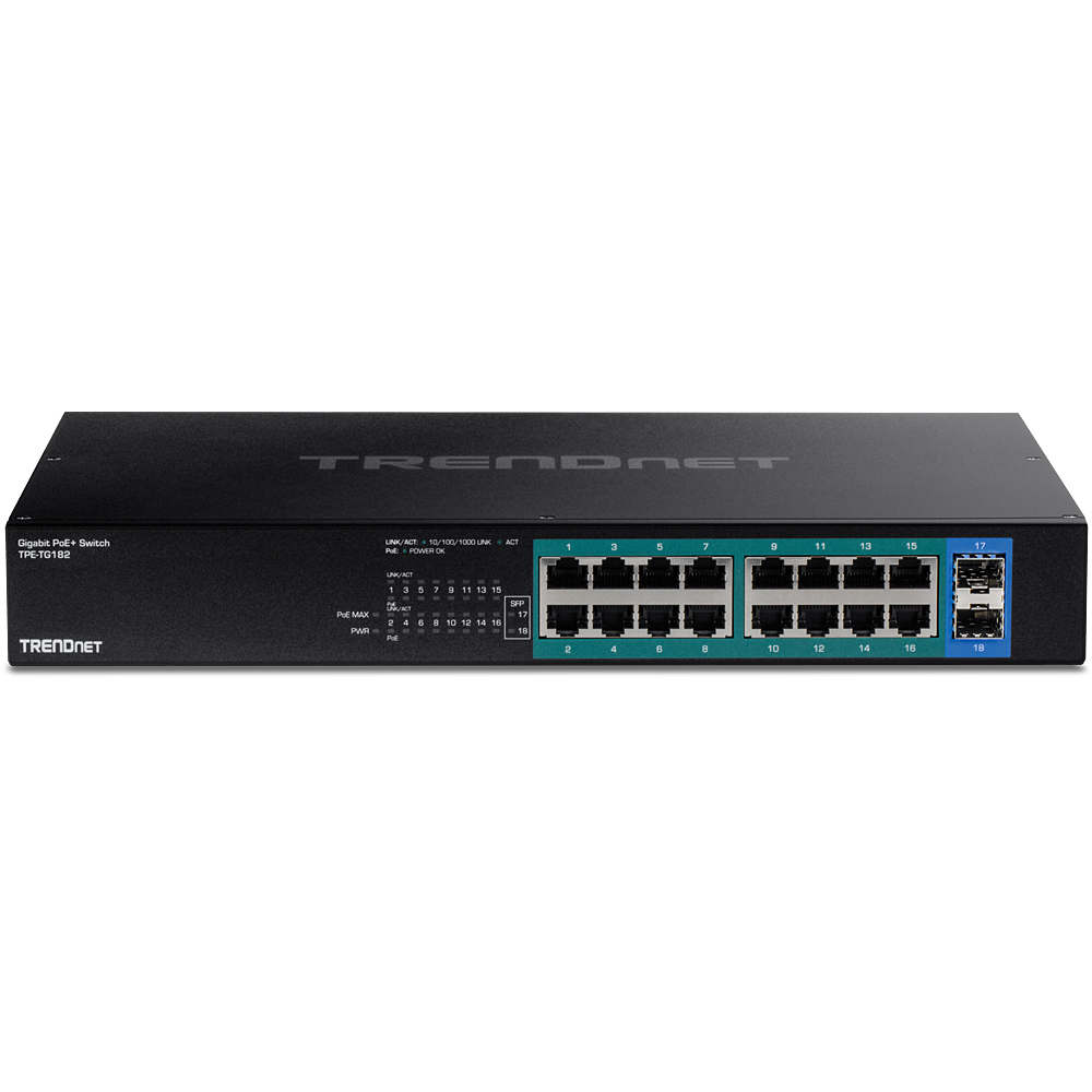TRENDnet TPE TG182 - Switch - 16 x 10/100/1000 (PoE+), Ansicht 4