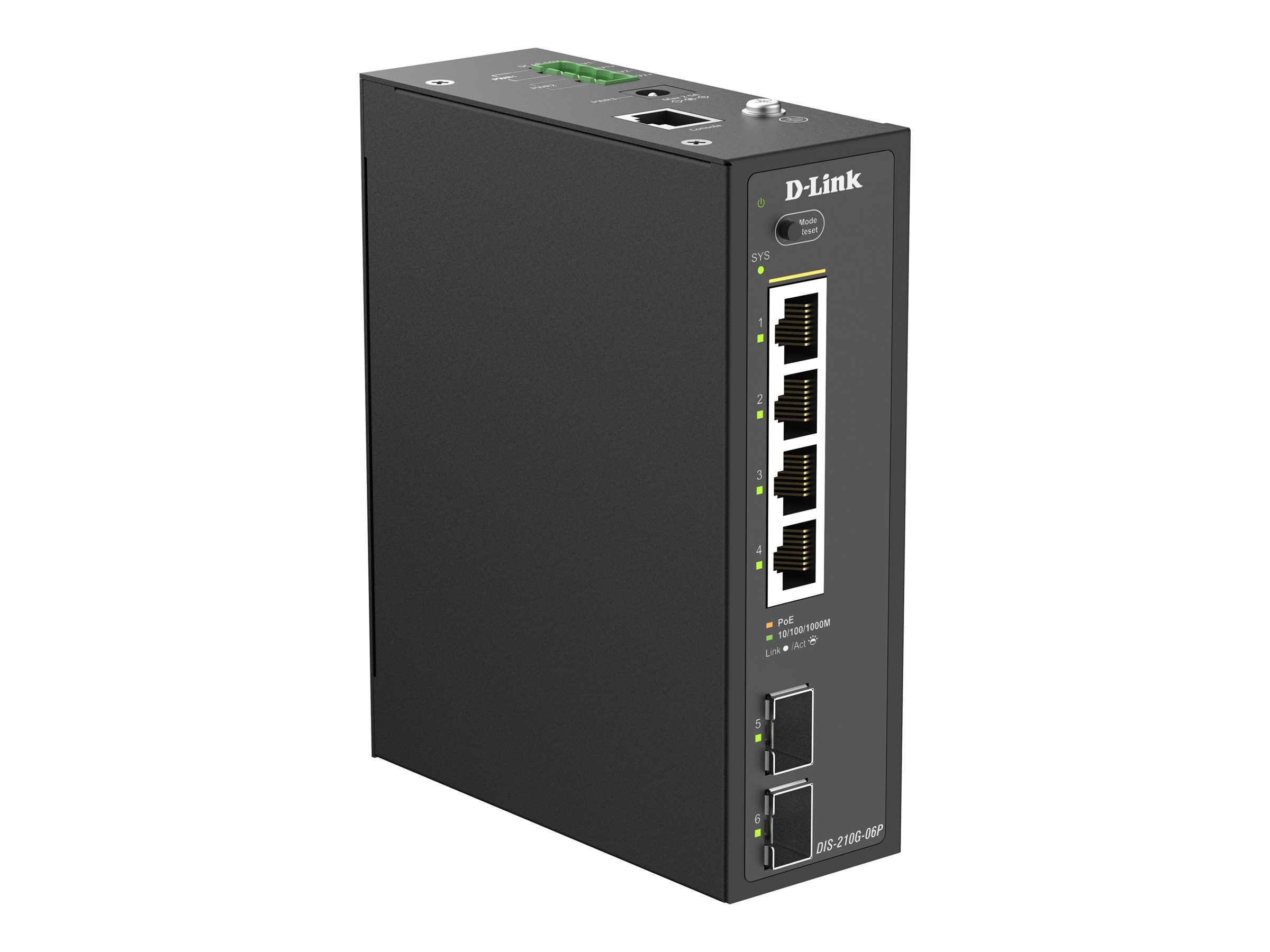 D-Link DIS 210G-06P - Switch - industriell - Smart - 4 x 10/100/1000 (PoE+)